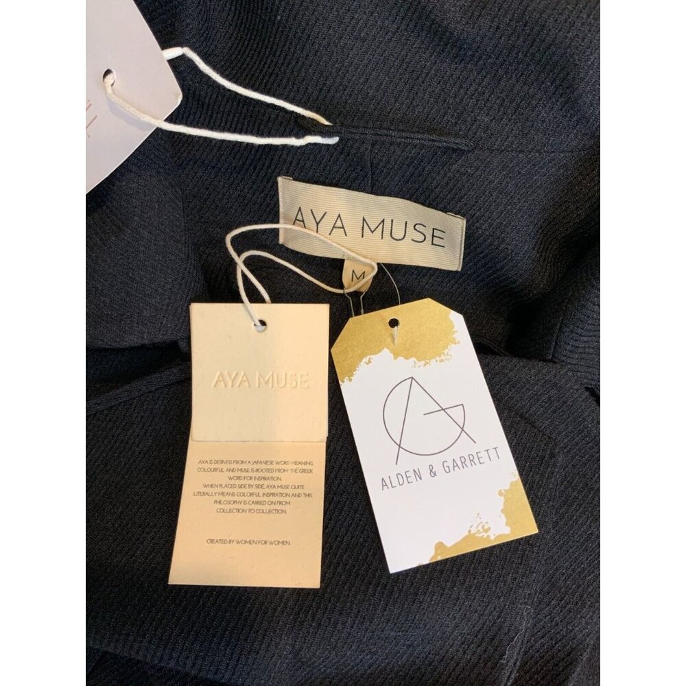 Aya Muse Sycamore Black Cropped Lace-Up Panel Jacket NWT $1018, Size Medium - Picture 7 of 7